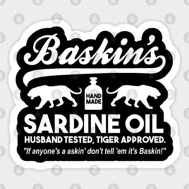 BASKIN'S SARDINE OIL Sticker by thedeuce